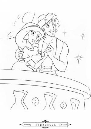 Аладдин и Жасмин смотрят на звезды