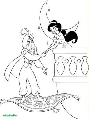 Раскраски Принцесса Жасмин