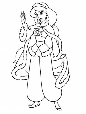 Раскраска Принцесса Жасмин