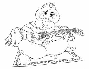 Раскраска Принцесса Жасмин