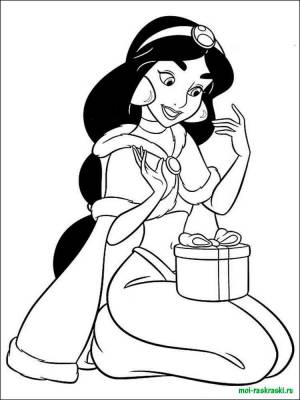 Раскраски Принцесса Жасмин