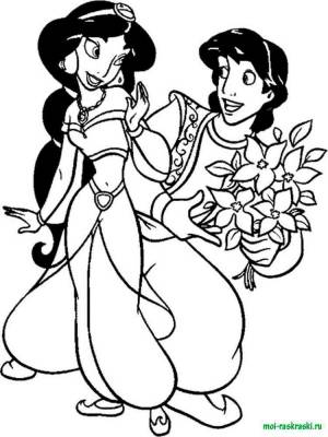 Раскраски Принцесса Жасмин