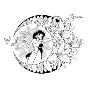 Раскраска Принцесса Жасмин