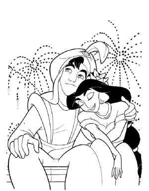 Раскраска Принцесса Жасмин