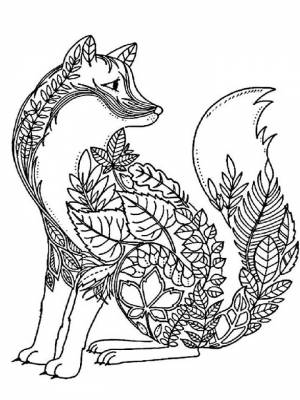 Раскраски Лиса Антистресс   в формате