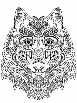 Раскраски Волк Антистресс   в формате