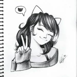 Маринетт рисунок для срисовки