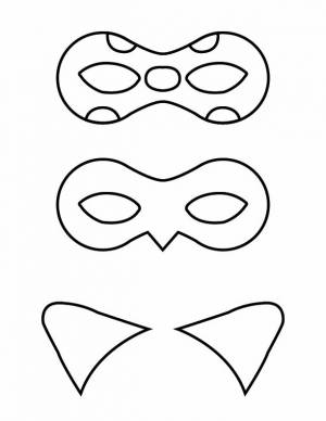 Раскраски Леди Баг Маска