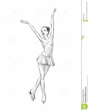 Фигуристка рисунок карандашом