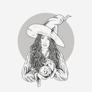 Illustrasion красивая ведьма