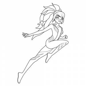 Раскраска Маринетт в образе Леди Дракона