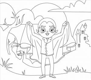 Раскраска Хеллоуин вампир