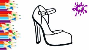 Как нарисовать туфли на шпильке