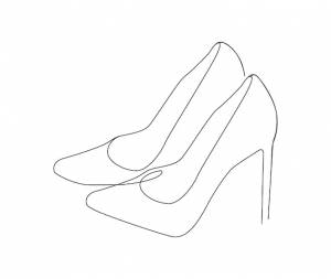 Непрерывный рисунок одной линии женских туфель на высоком каблуке элегантные женские туфли на шпильках линии искусства рисования векторного дизайна