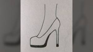 Как за минуту нарисовать туфлю на высоком каблуке