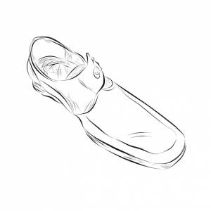 Простой векторный рисунок руки рисунок каракули черный контур формальной мужской обуви