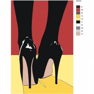 Черные туфли Раскраска картина по номерам на холсте RO275