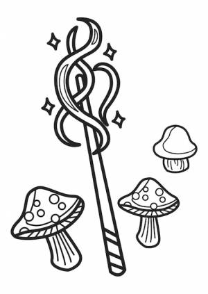 Раскраска из мультфильма волшебная палочка ведьмы для детей и взрослых