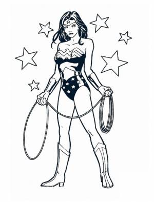 Раскраска Чудо-женщина потрясающая 4