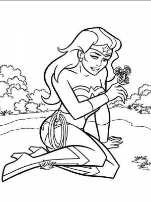 Раскраска Чудо женщина  листе  для мальчиков