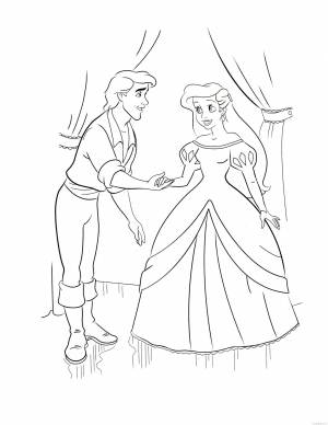 Раскраски Ариэль и Принц Эрик