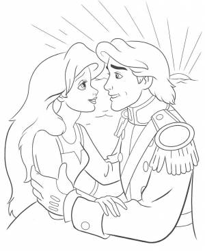 Принцесса русалочка раскраска