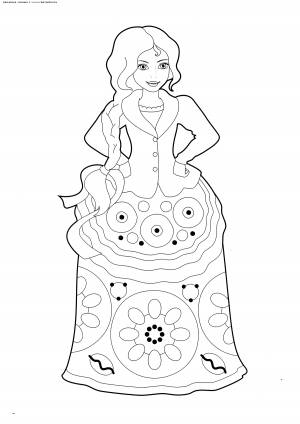 Раскраска Дымковская барышня