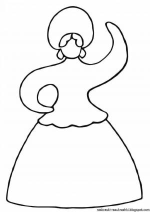 Картинки Дымковская барышня шаблон для детей