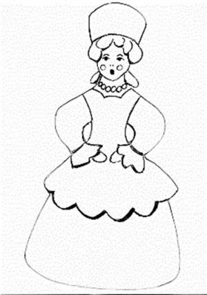 Рисунки барышня дымковская игрушка