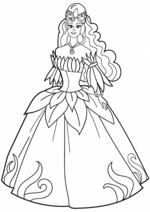 Раскраска женщина в платье