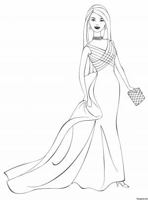 Раскраски Девушка в платье