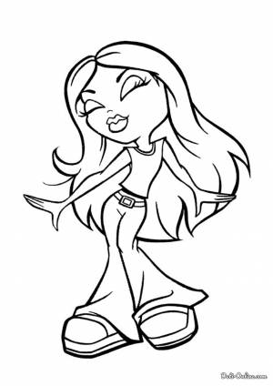 Раскраска Братц на дискотеке