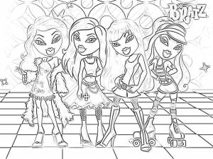 Раскраски Bratz, Раскраска Куклы bratz братц