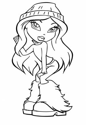 Раскраска Братц Шапка