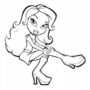 Раскраска У Bratz новые ботфорты