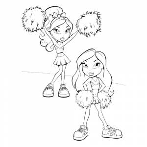 Раскраска Bratz на тренировке
