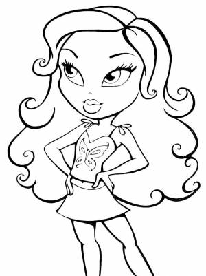 Раскраска Братц накрутила волосы