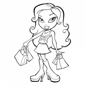 Раскраска Bratz-шопоголик