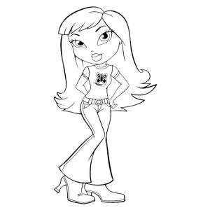 Раскраска Братц с бабочкой