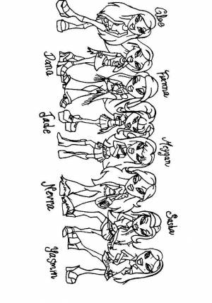 Раскраски Раскраска Куклы bratz братц Драконы