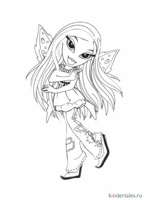 Братц с крыльями» раскраска для детей