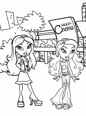 Раскрашиваем с ребенком черно-белые картинки Братц