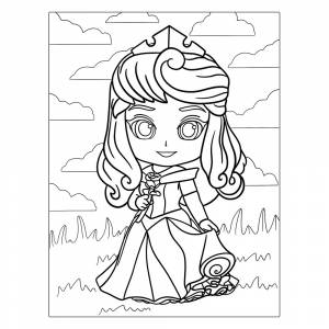 Раскраска Кавайи Спящая красавица