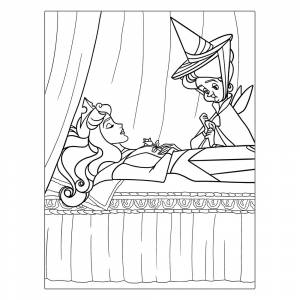 Раскраска Спящая красавица и фея