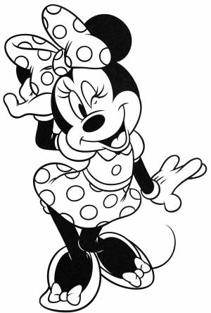 Раскраска Минни Маус подмигивает
