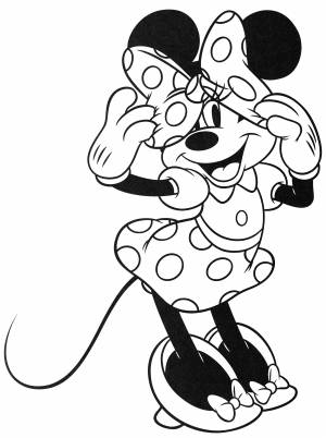 Раскраска Минни Маус с бантиком