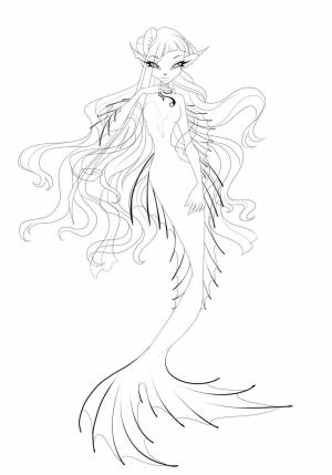 Морская Сирена раскраска