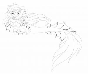 Морская Сирена раскраска