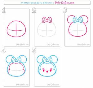 Как нарисовать Tsum Tsum Минни Маус