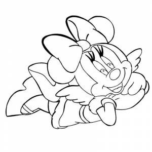 Раскраска Минни Маус с крыльями